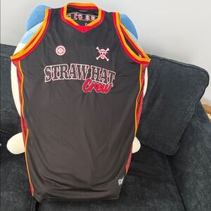 Onepiece Black and Red Strawhat Crew Jersey